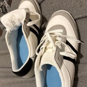 Women's White and Black Athletic Shoes